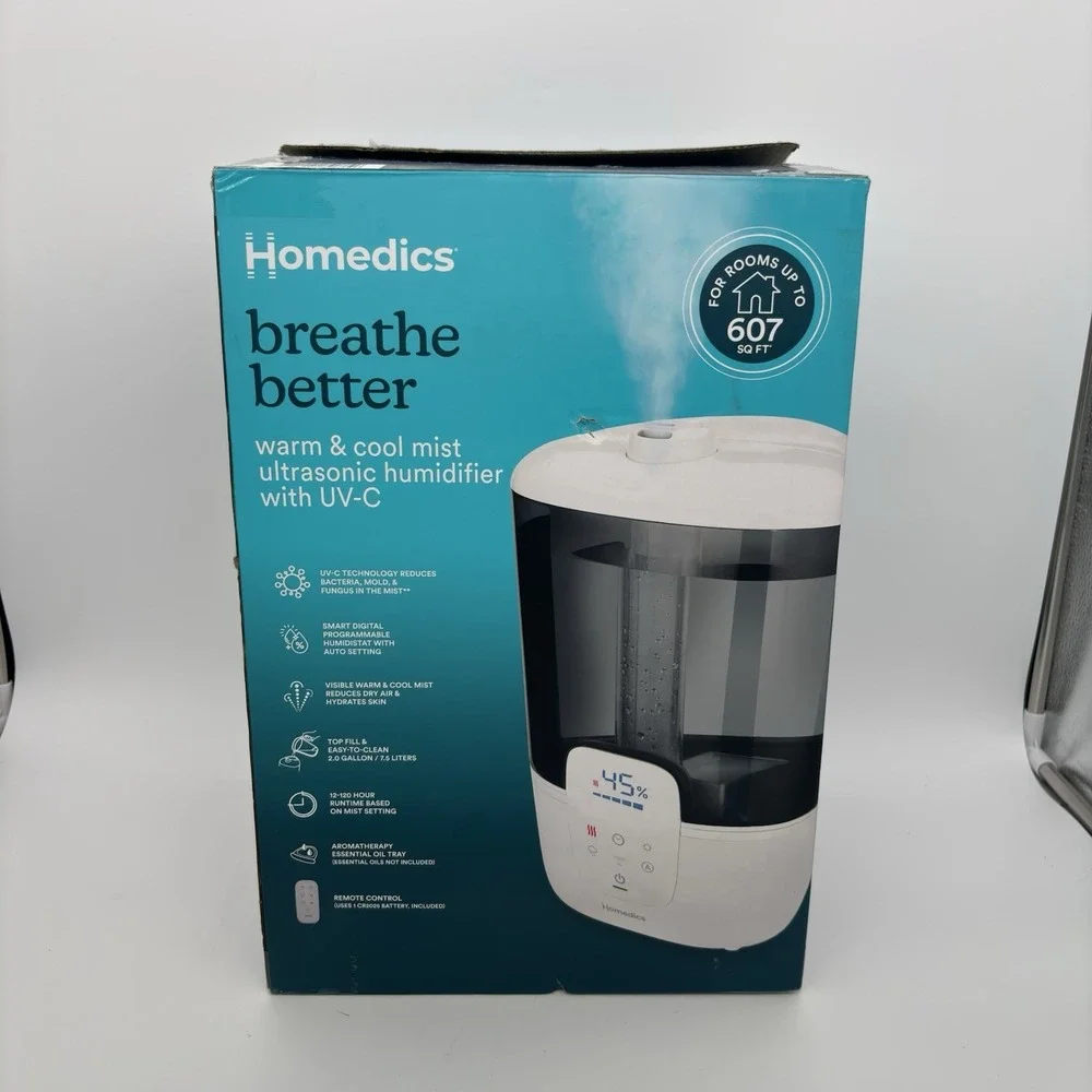 HoMedics‎ Breathe Better 2.0 Gallon Warm & Cool Mist Ultrasonic Humidifier Used